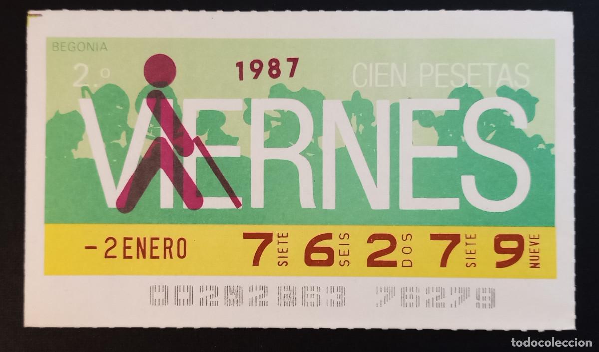 Cupones ONCE: CUP&Oacute;N ONCE - 2-ENERO-1987 - BEGONIA - Foto 1