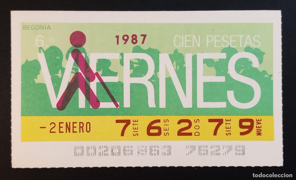 Cupones ONCE: CUP&Oacute;N ONCE - 2-ENERO-1987 - BEGONIA - Foto 1