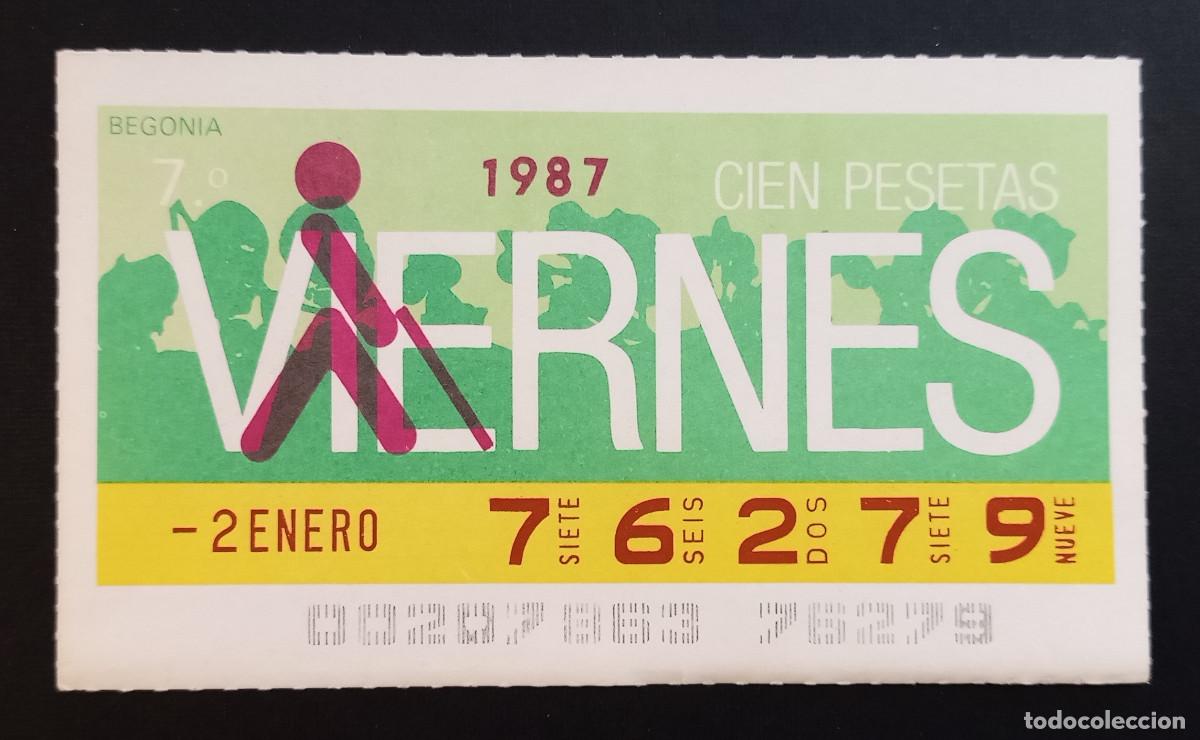 Cupones ONCE: CUP&Oacute;N ONCE - 2-ENERO-1987 - BEGONIA - Foto 1
