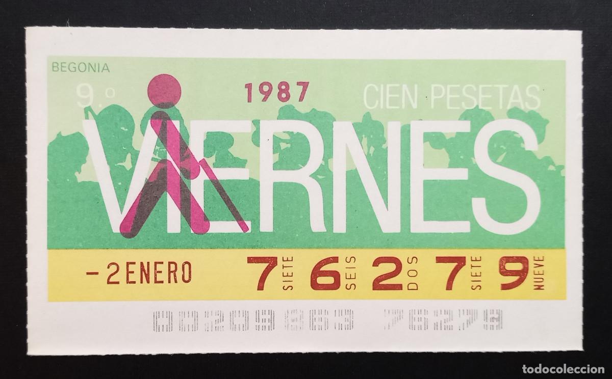 Cupones ONCE: CUP&Oacute;N ONCE - 2-ENERO-1987 - BEGONIA - Foto 1