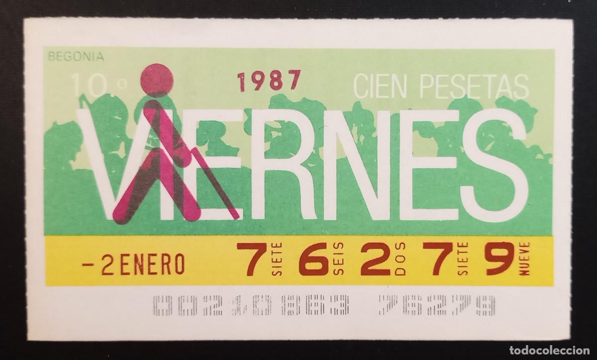Cupones ONCE: CUP&Oacute;N ONCE - 2-ENERO-1987 - BEGONIA - Foto 1