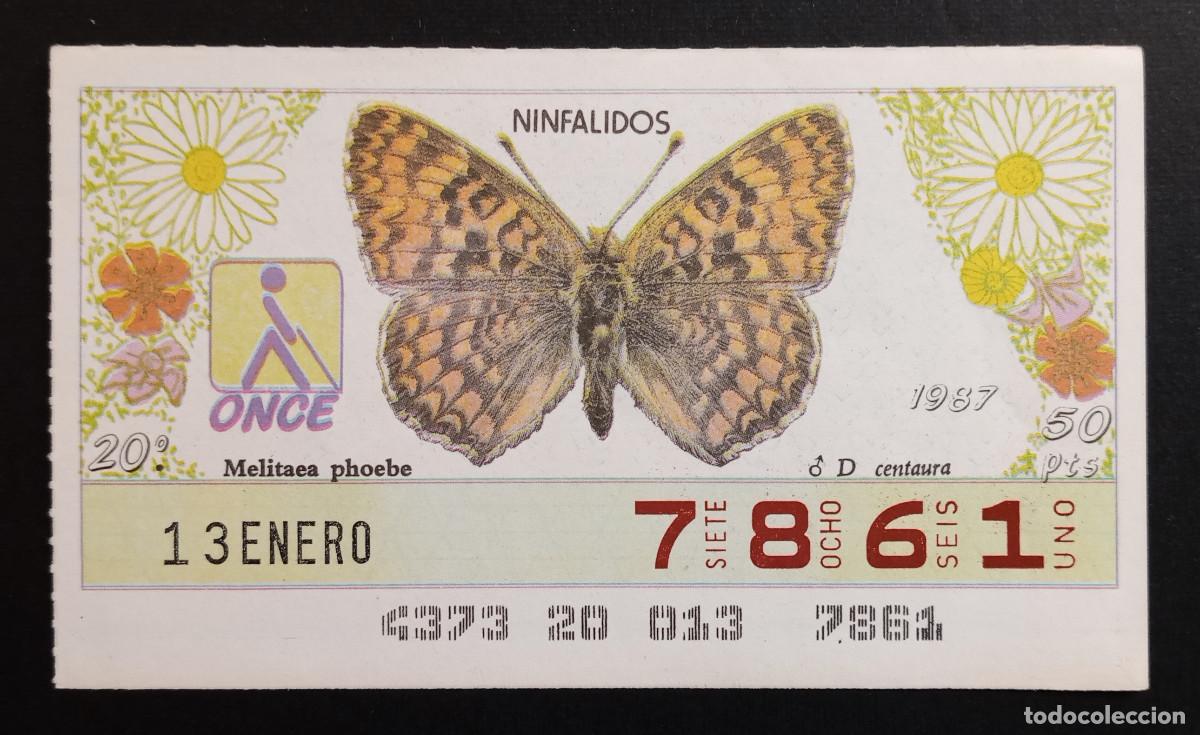Cupones ONCE: CUP&Oacute;N ONCE - 13-ENERO-1987 - NINFALIDOS, D. CENTAURA