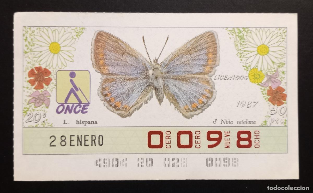 Cupones ONCE: CUP&Oacute;N ONCE - 28-ENERO-1987 - LICENIDOS, NI&Ntilde;A CATALANA