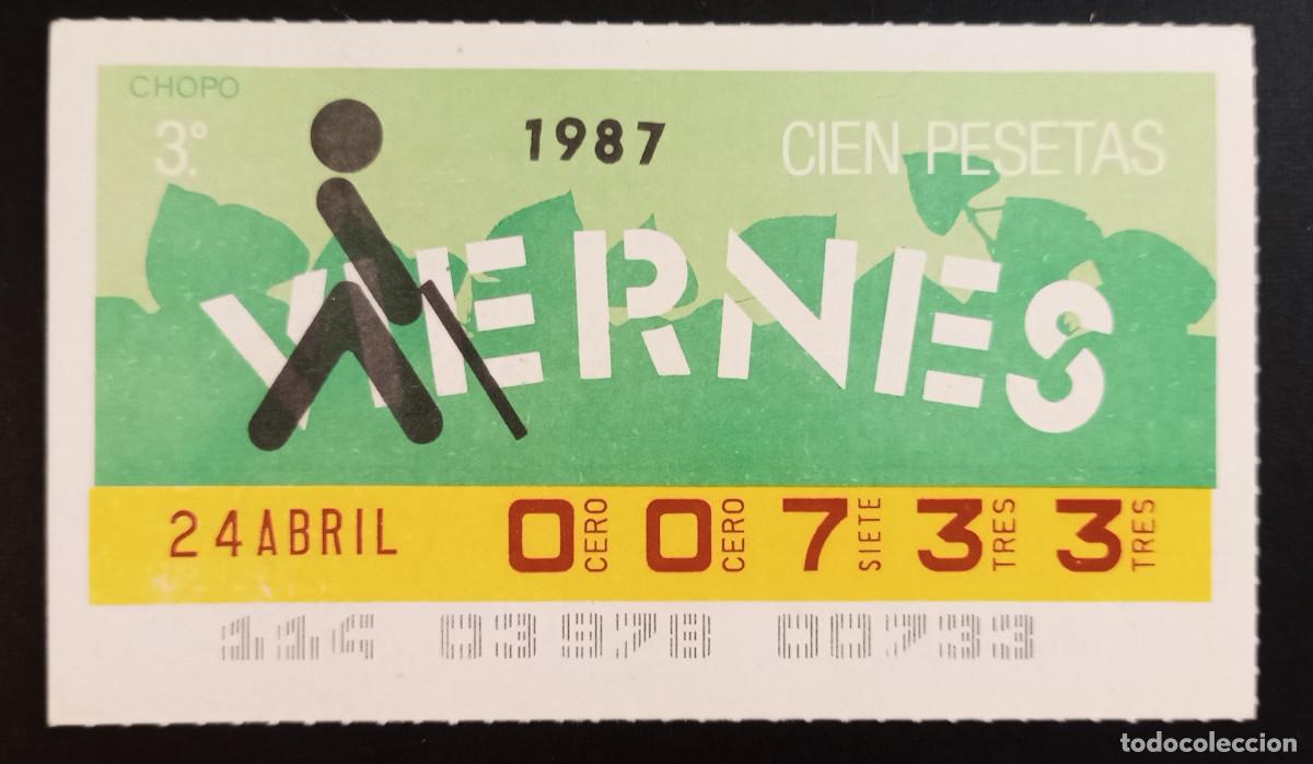Cupones ONCE: CUP&Oacute;N ONCE - 24-ABRIL-1987 - CHOPO