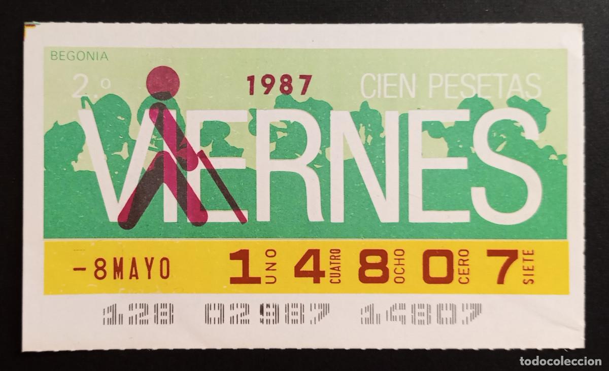 Cupones ONCE: CUP&Oacute;N ONCE - 8-MAYO-1987 - BEGONIA