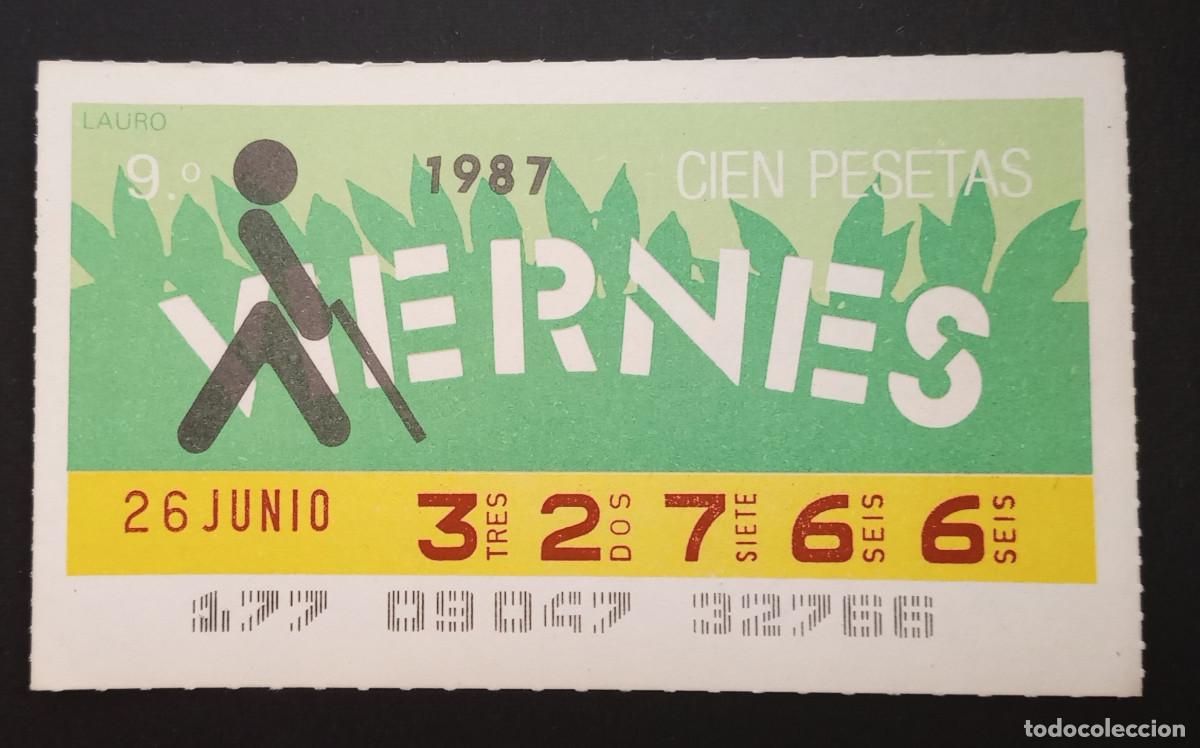 Cupones ONCE: CUP&Oacute;N ONCE -26-JUNIO-1987 - LAURO - Foto 1