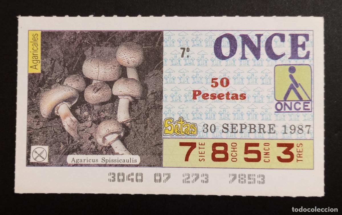 Cupones ONCE: CUP&Oacute;N ONCE - 30-SEPTIEMBRE-1987 - AGARICALES, AGARICUS SPISSICAULIS