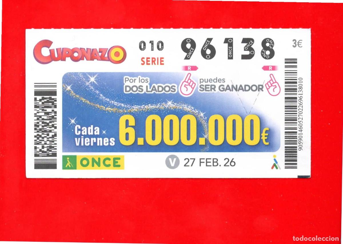 Cupones ONCE: Cup&oacute;n ONCE - 27 febrero 2026 - Foto 1