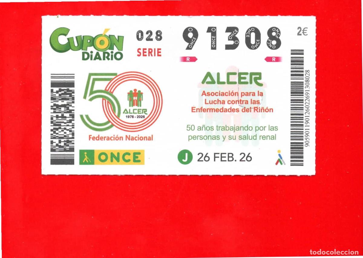 Cupones ONCE: Cup&oacute;n ONCE - 26 febrero 2026 - Foto 1