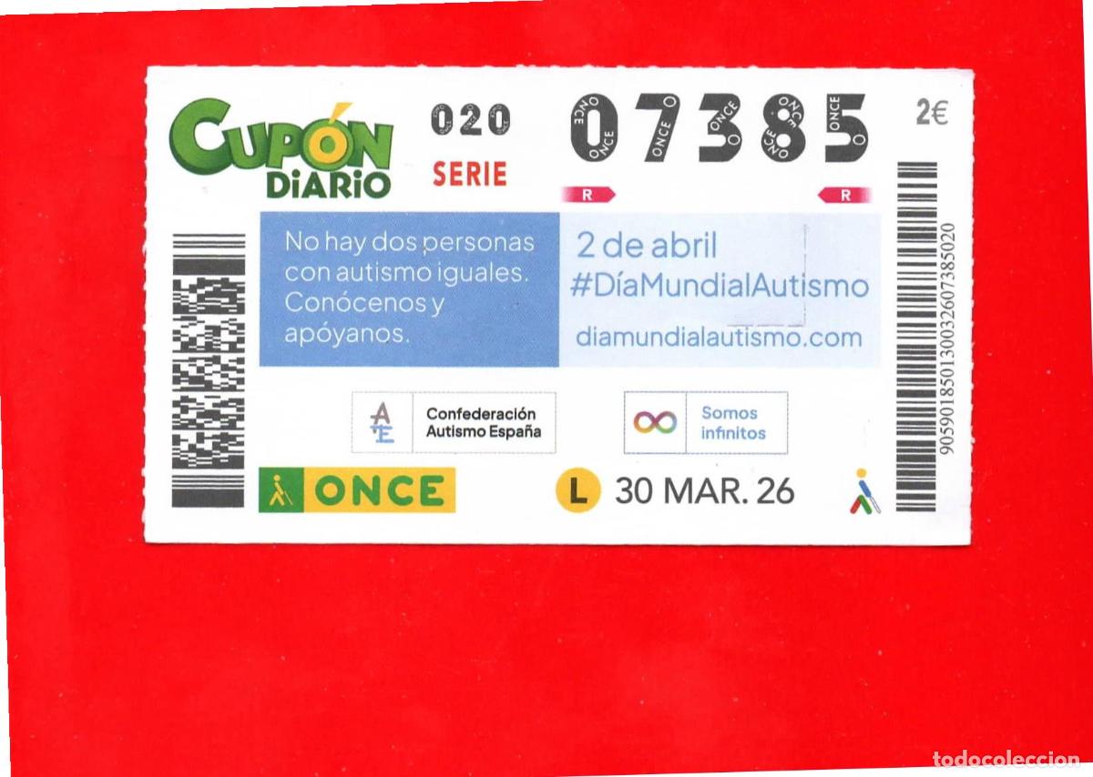 Cupones ONCE: Cup&oacute;n ONCE - 30 marzo 2026 - Foto 1