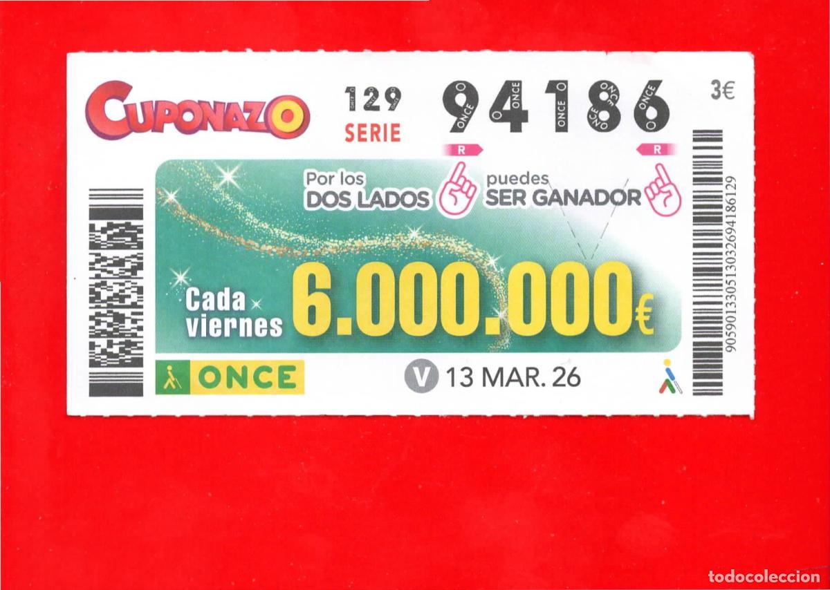 Cupones ONCE: Cup&oacute;n ONCE - 13 marzo 2026 - Foto 1