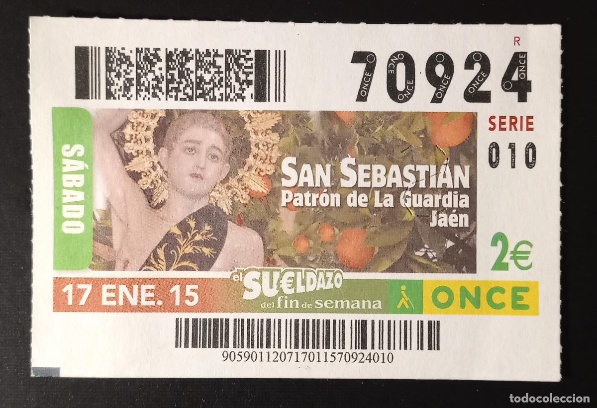 Cupones ONCE: CUP&Oacute;N ONCE - 17-ENERO-2015 - SAN SEBASTI&Aacute;N PATR&Oacute;N DE LA GUARDIA, JA&Eacute;N
