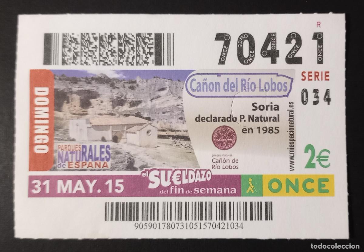 Cupones ONCE: CUP&Oacute;N ONCE - 31-MAYO-2015 - CA&Ntilde;ON DEL RIO LOBOS, PARQUES NATURALES DE ESPA&Ntilde;A