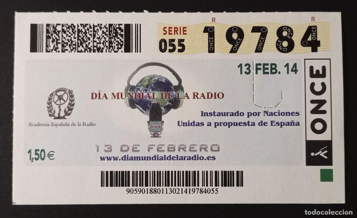 Cupones ONCE: CUP&Oacute;N ONCE - 13-FEBRERO-2014 - DIA MUNDIAL DE LA RADIO