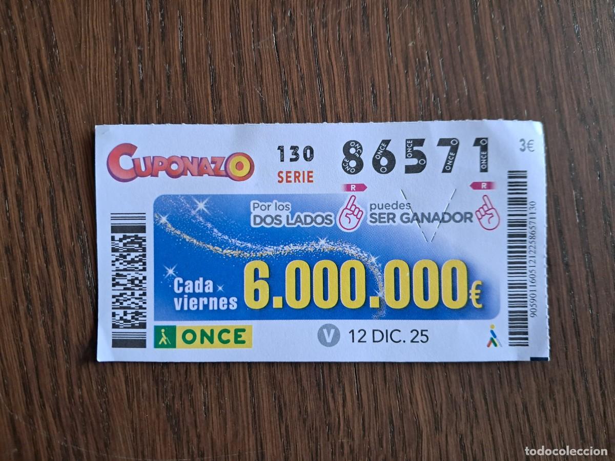 Cupones ONCE: cup&oacute;n once 12-12-25, cuponazo del viernes. n&ordm; 86.571.
