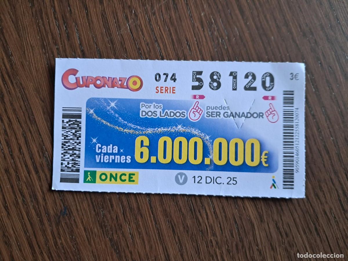 Cupones ONCE: cup&oacute;n once 12-12-25, cuponazo del viernes. n&ordm; 58.120.