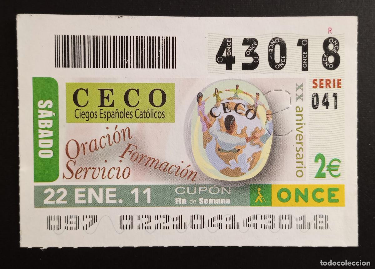 Cupones ONCE: CUP&Oacute;N ONCE - 22-ENERO-2011 - CECO, CIEGOS ESPA&Ntilde;OLES CAT&Oacute;LICOS