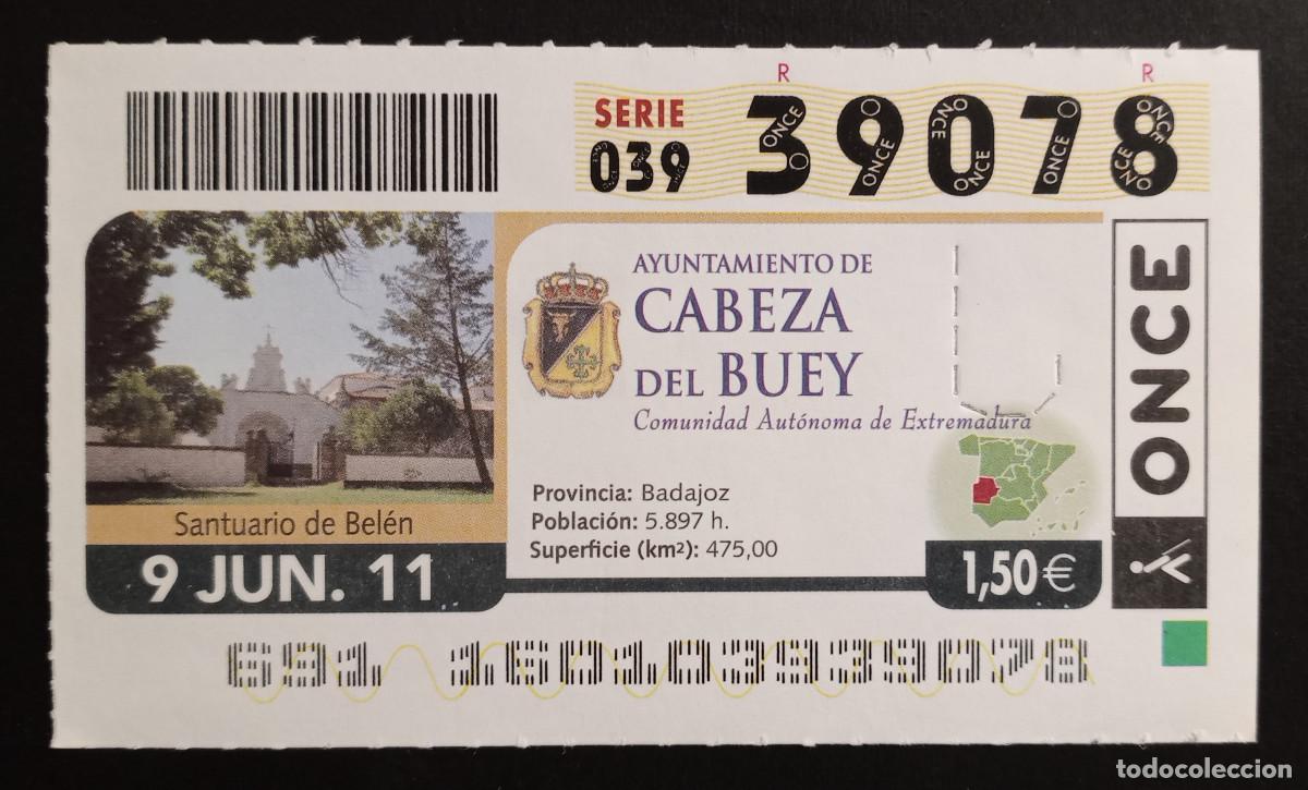 Cupones ONCE: CUP&Oacute;N ONCE - 9-JUNIO-2011 - AYUNTAMIENTO DE CABEZA DE BUEY