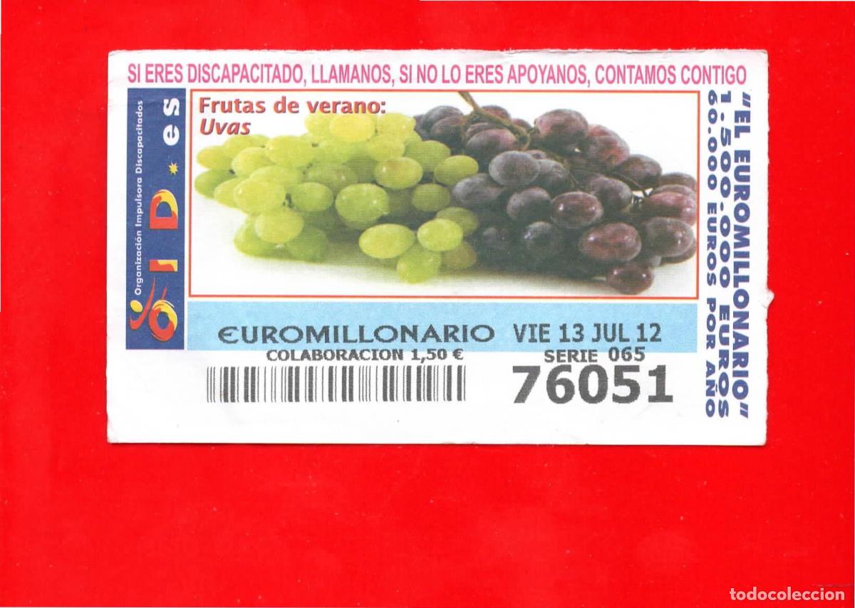 Cupones ONCE: Cup&oacute;n OID 13 julio 2012