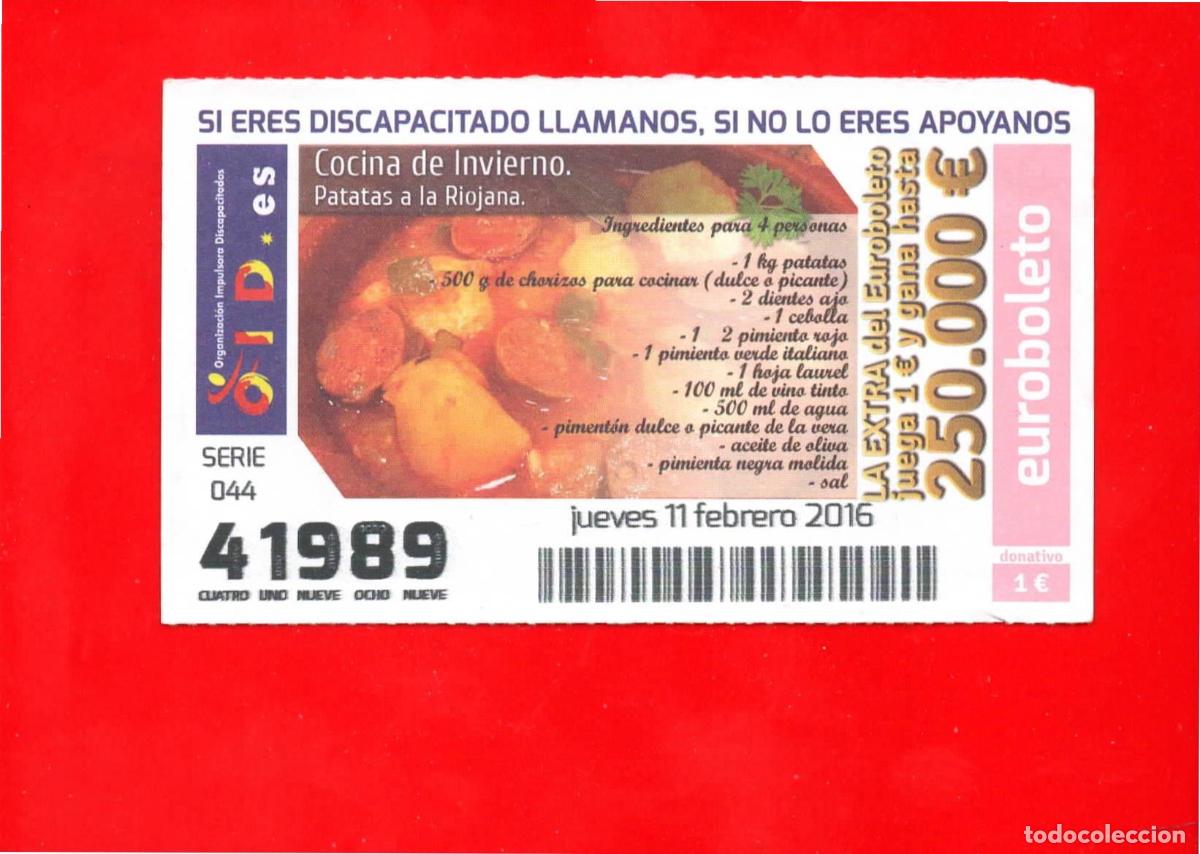 Cupones ONCE: Cup&oacute;n OID 11 febrero 2016