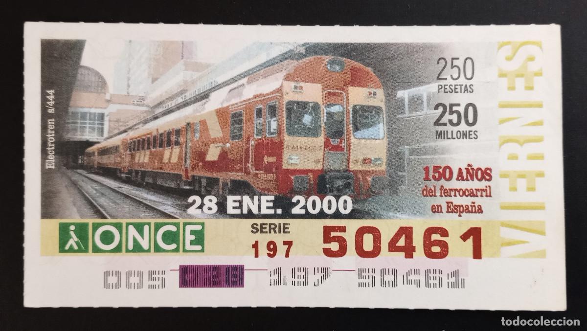 Cupones ONCE: CUP&Oacute;N ONCE - 28-ENERO-2000 - 150 A&Ntilde;OS DEL FERROCARRIL EN ESPA&Ntilde;A