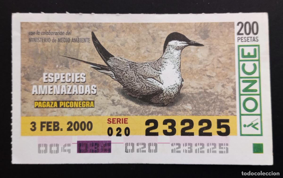 Cupones ONCE: CUP&Oacute;N ONCE - 3-FEBRERO-2000 - ESPECIES AMENZADAS, PAGAZA PICONEGRA