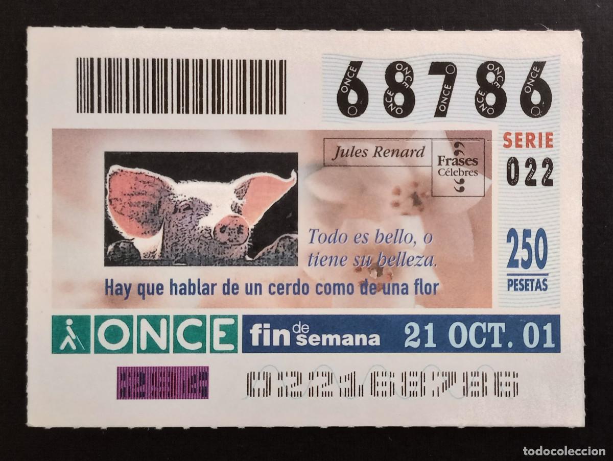 Cupones ONCE: CUP&Oacute;N ONCE - 21-OCTUBRE-2001 - TODO ES BELLO O TIENE SU BELLEZA...