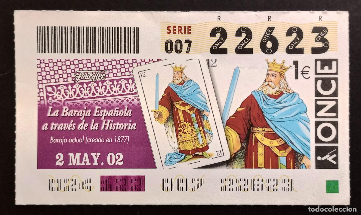 Cupones ONCE: CUP&Oacute;N ONCE - 2-MAYO-2002 - LA BARAJA ESPA&Ntilde;OLA A TRAV&Eacute;S DE LA HISTORIA, BARAJA ACTUAL
