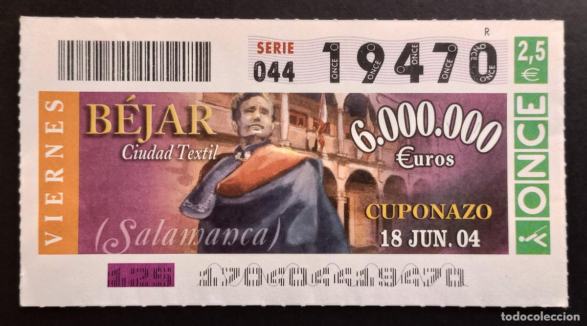 Cupones ONCE: CUP&Oacute;N ONCE - 18-JUNIO-2004 - B&Eacute;JAR CIUDAD TEXTIL - Foto 1