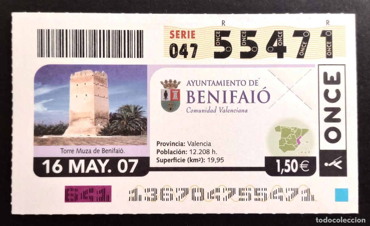 Cupones ONCE: CUP&Oacute;N ONCE - 16-ABRIL-2007 - AYUNTAMIENTO DE BENIFAI&Oacute;