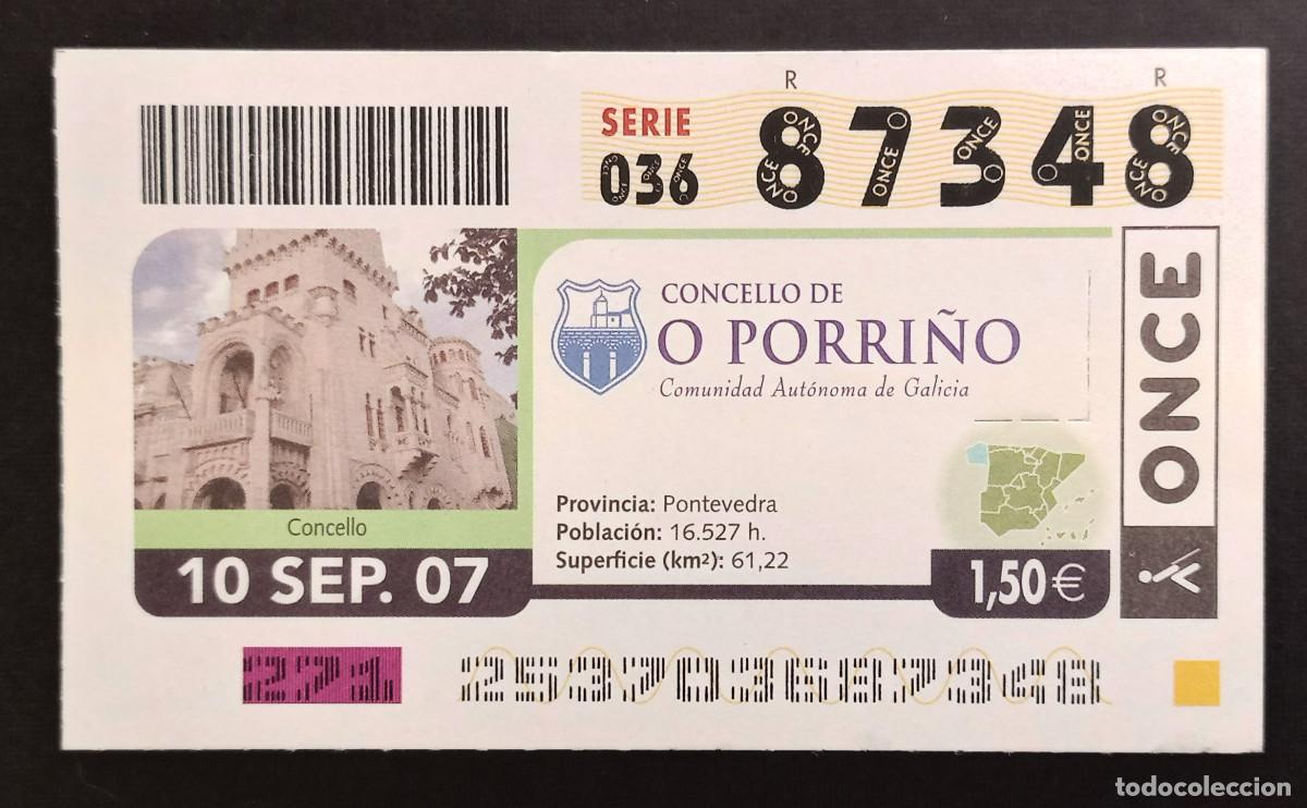 Cupones ONCE: CUP&Oacute;N ONCE - 10-SEPTIEMBRE-2007 - CONCELLO DE O PORRI&Ntilde;O