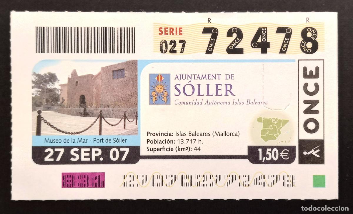 Cupones ONCE: CUP&Oacute;N ONCE - 27-SEPTIEMBRE-2007 - AJUNTAMENT DE S&Oacute;LLER