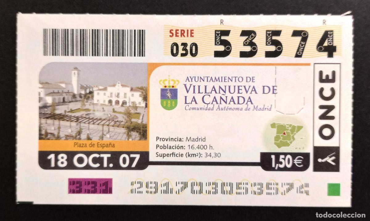 Cupones ONCE: CUP&Oacute;N ONCE - 18-OCTUBRE-2007 - AYUNTAMIENTO DE VILLANUEVA DE LA CA&Ntilde;ADA