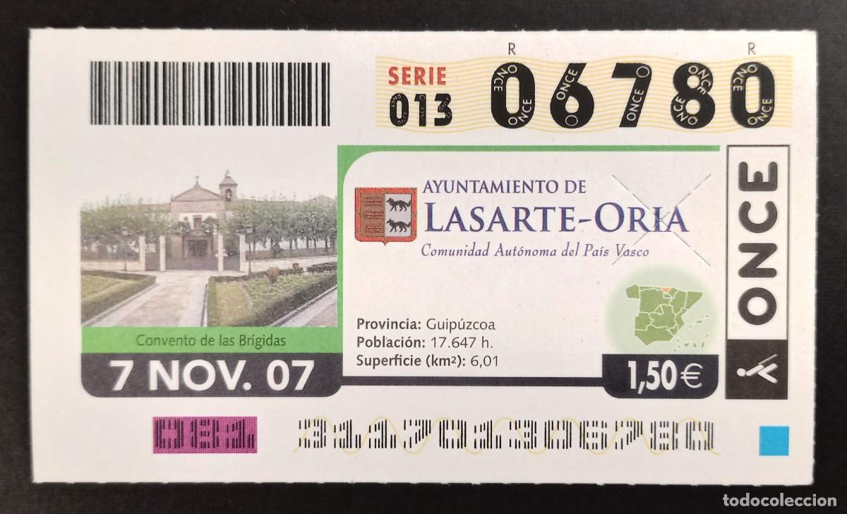 Cupones ONCE: CUP&Oacute;N ONCE - 7-NOVIEMBRE-2007 - AYUNTAMIENTO DE LASARTE-ORIA