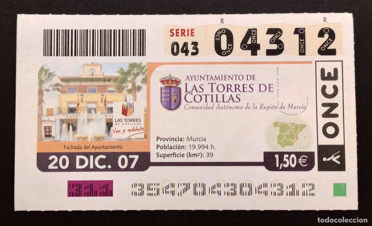 Cupones ONCE: CUP&Oacute;N ONCE - 20-DICIEMBRE-2007 - AYUNTAMIENTO DE LAS TORRES DE COTILLAS