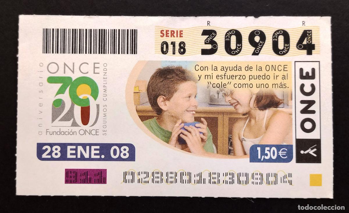 Cupones ONCE: CUP&Oacute;N ONCE - 28-ENERO-2008 - ANIVERSARIO FUNDACI&Oacute;N ONCE