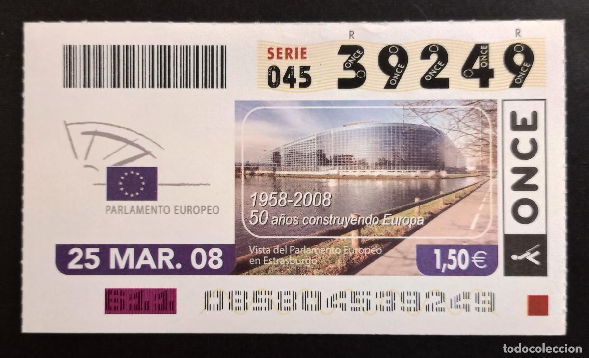 Cupones ONCE: CUP&Oacute;N ONCE - 25-MARZO-2008 - PARLAMENTO EUROPEO