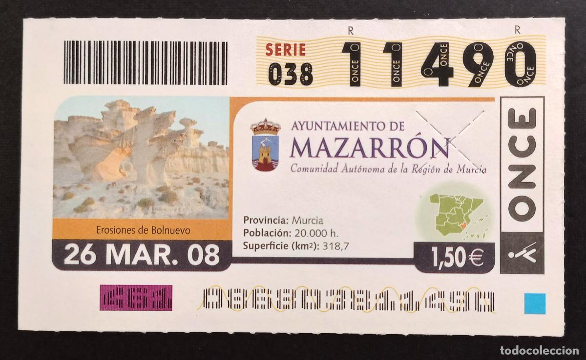 Cupones ONCE: CUP&Oacute;N ONCE - 26-MARZO-2008 - AYUNTAMIENTO DE MAZARR&Oacute;N