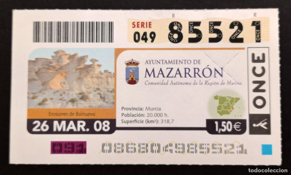 Cupones ONCE: CUP&Oacute;N ONCE - 26-MARZO-2008 - AYUNTAMIENTO DE MAZARR&Oacute;N