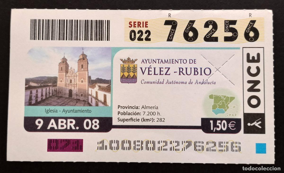 Cupones ONCE: CUP&Oacute;N ONCE - 9-ABRIL-2008 - AYUNTAMIENTO DE V&Eacute;LEZ-RUBIO
