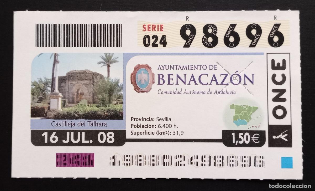 Cupones ONCE: CUP&Oacute;N ONCE - 16-JULIO-2008 - AYUNTAMIENTO DE BENACAZ&Oacute;N