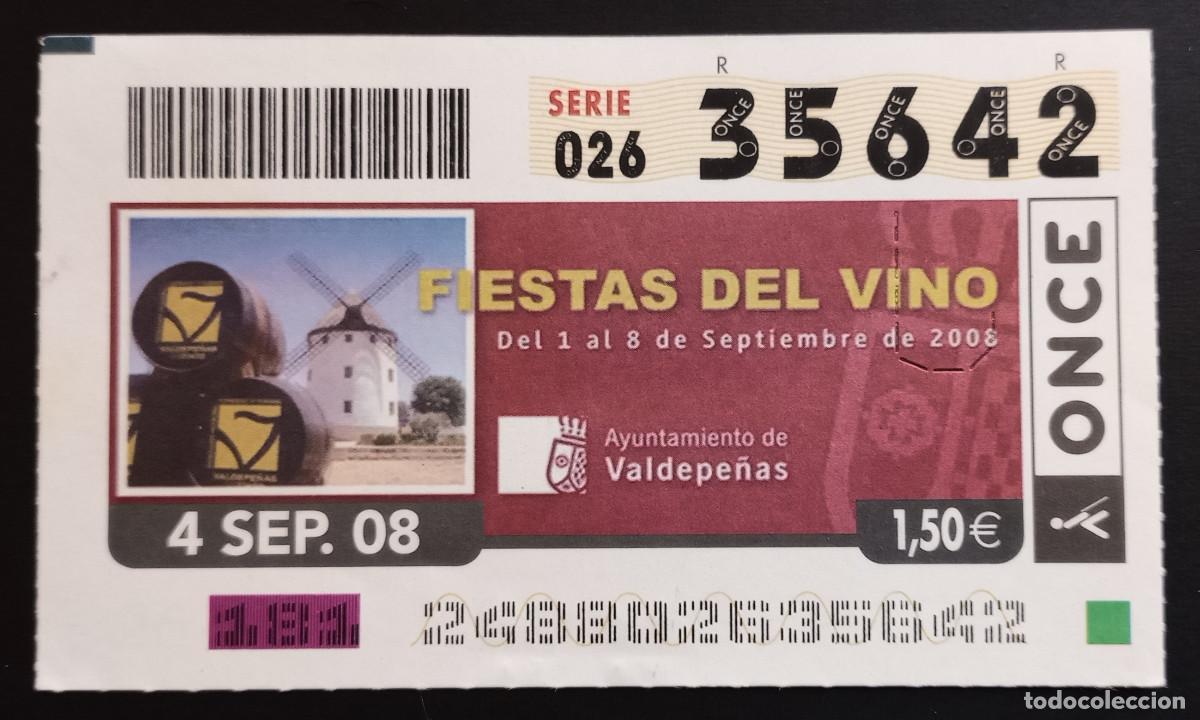 Cupones ONCE: CUP&Oacute;N ONCE - 4-SEPTIEMBRE-2008 - FIESTAS DEL VINO, VALDEPE&Ntilde;AS