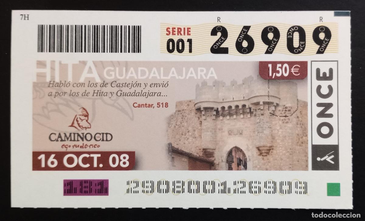 Cupones ONCE: CUP&Oacute;N ONCE - 16-OCTUBRE-2008 - CAMINO CID - HITA, GUADALAJARA