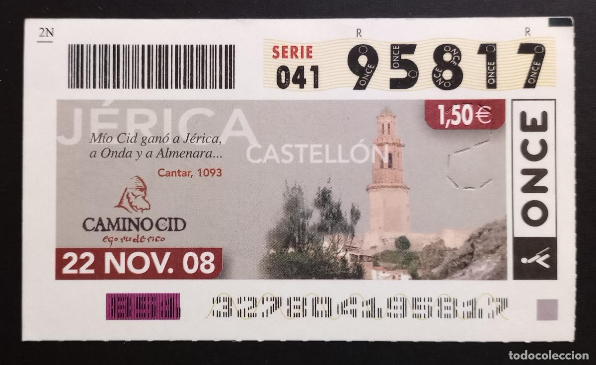 Cupones ONCE: CUP&Oacute;N ONCE - 22-NOVIEMBRE-2008 - CAMINO CID - J&Eacute;RICA, CASTELL&Oacute;N