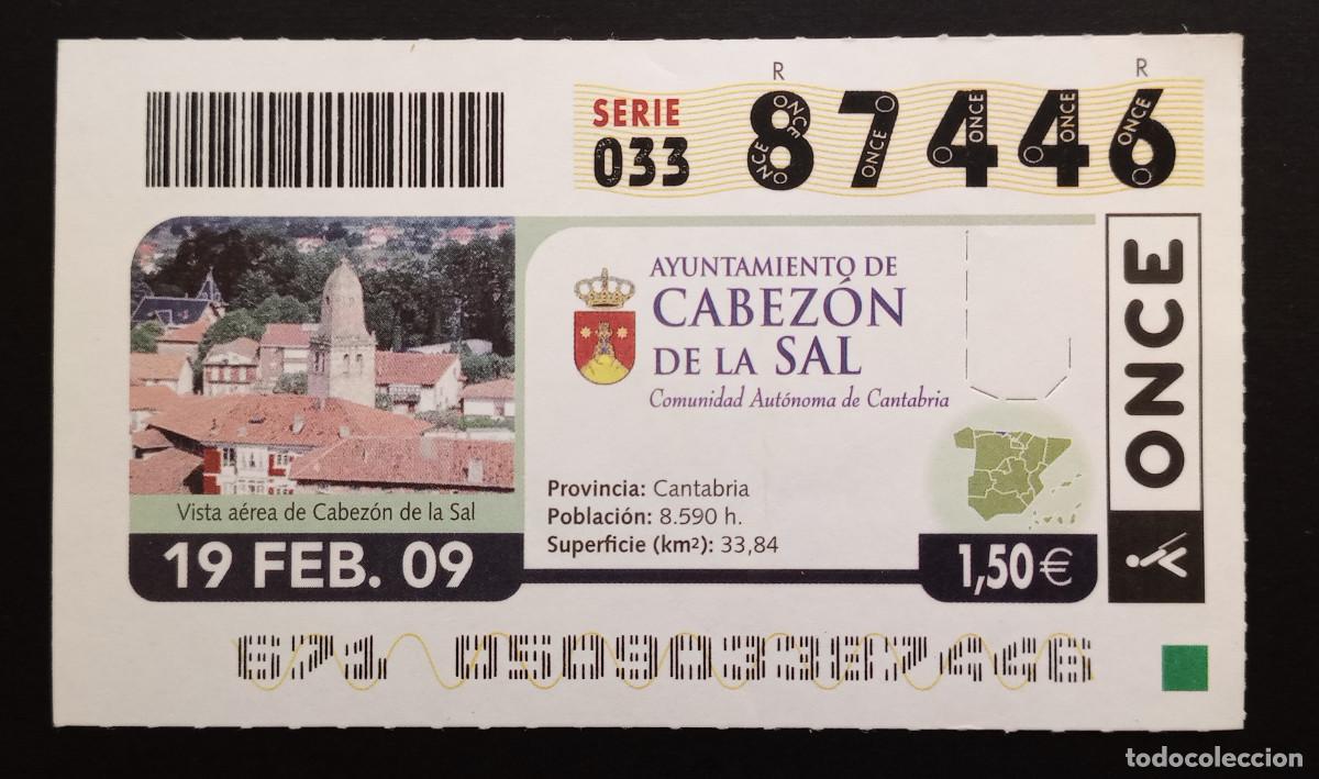Cupones ONCE: CUP&Oacute;N ONCE - 19-FEBRERO-2009 - AYUNTAMIENTO DE CABEZ&Oacute;N DE LA SAL