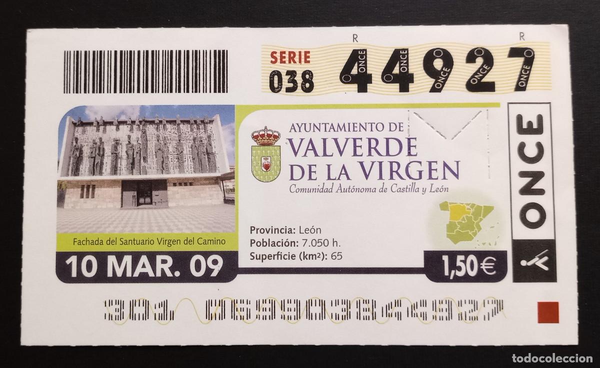 Cupones ONCE: CUP&Oacute;N ONCE - 10-MARZO-2009 - AYUNTAMIENTO DE VALVERDE DE LA VIRGEN