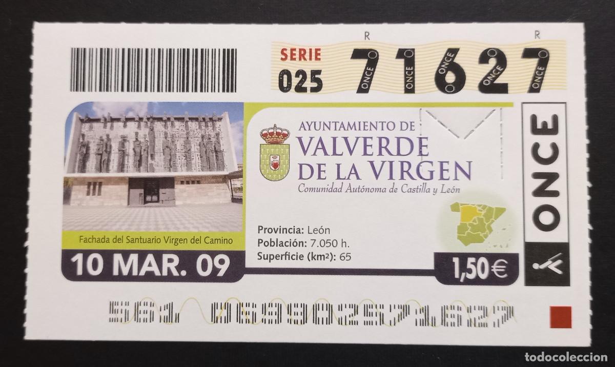 Cupones ONCE: CUP&Oacute;N ONCE - 10-MARZO-2009 - AYUNTAMIENTO DE VALVERDE DE LA VIRGEN