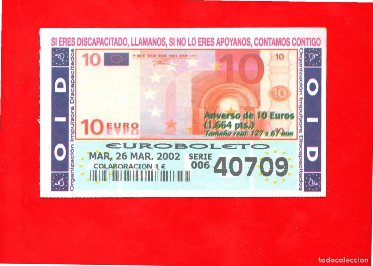 Cupones ONCE: Cup&oacute;n OID 2002 Billetes de Euro - Foto 1