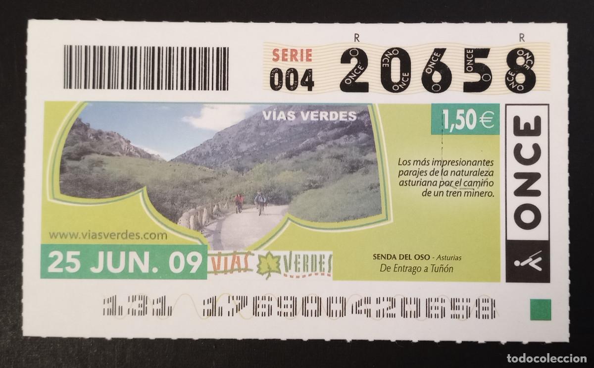 Cupones ONCE: CUP&Oacute;N ONCE - 25-JUNIO-2009 - V&Iacute;AS VERDES, SENDA DEL OSO, ASTURIAS