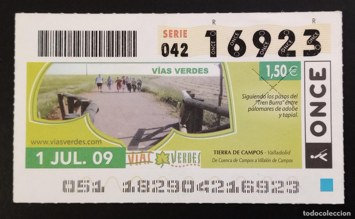 Cupones ONCE: CUP&Oacute;N ONCE - 1-JULIO-2009 - V&Iacute;AS VERDES, TIERRA DE CAMPOS, VALLADOLID